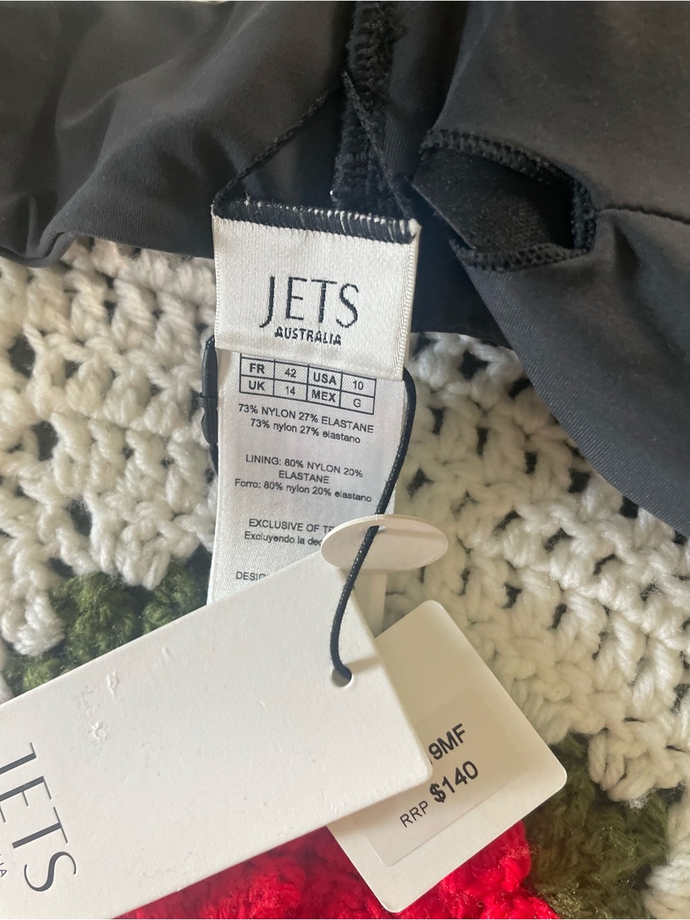 NWT 2pc JETS Australia Jetset Lien Bikini Set - Charcoal - Picture 10 of 12